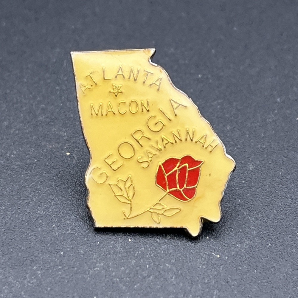 Georgia State Outline Atlanta Macon United Statesβ Of America Lapel Hat Pin